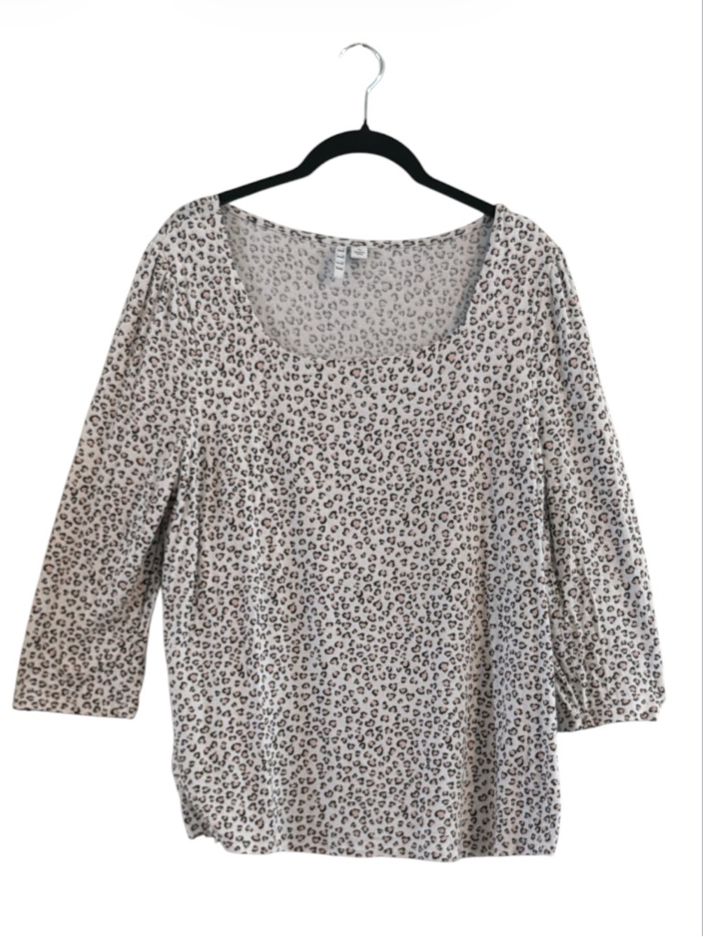 Elle Leopard Print In Cream & Black Hues Blouse Size XL